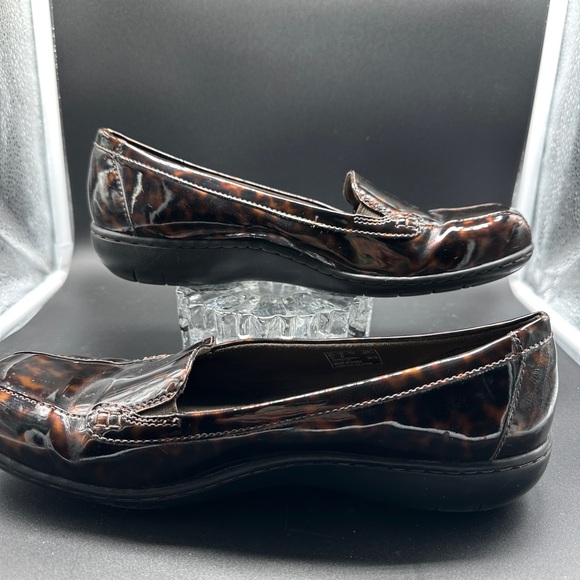 Square Toe Tortoiseshell Slip On Loafers Clarks US Size 9 - Picture 7 of 7